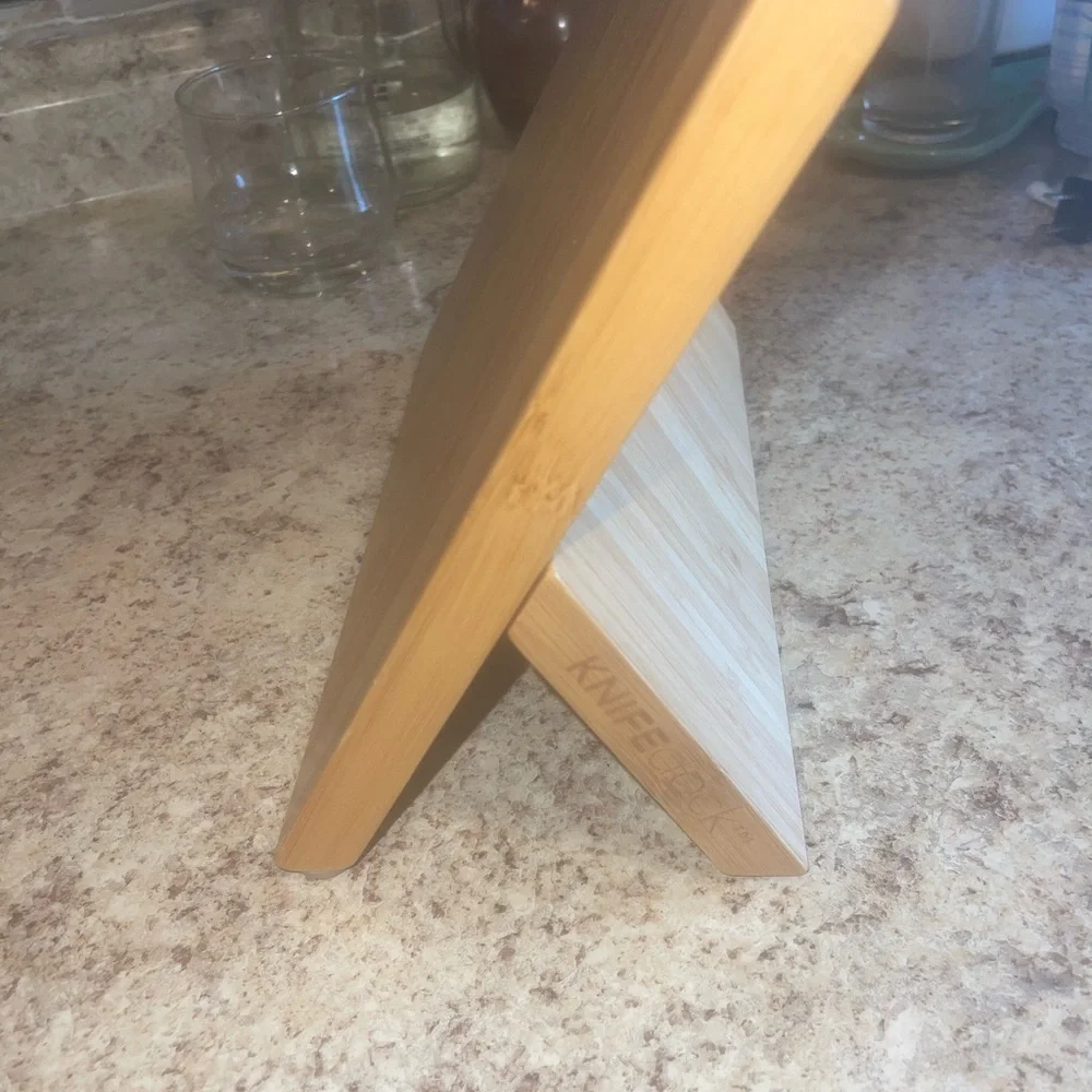 Container store bamboo magnetic knife dock
